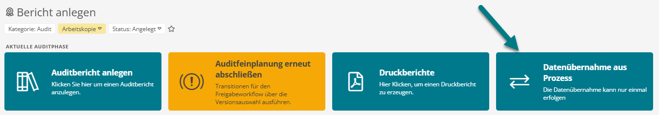 Datenübernahme aus Prozess Datenübernahme aus Prozess
