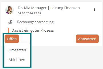 Kommentarstatus im Kommentar-Drawer bearbeiten
