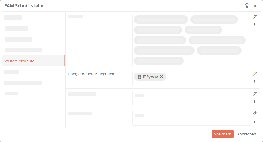 Übergeordnete Kategorie der EAM Schnittstelle