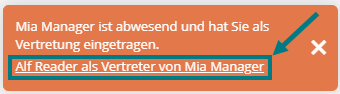 Link zum Vertretungsobjekt im Hinweistext